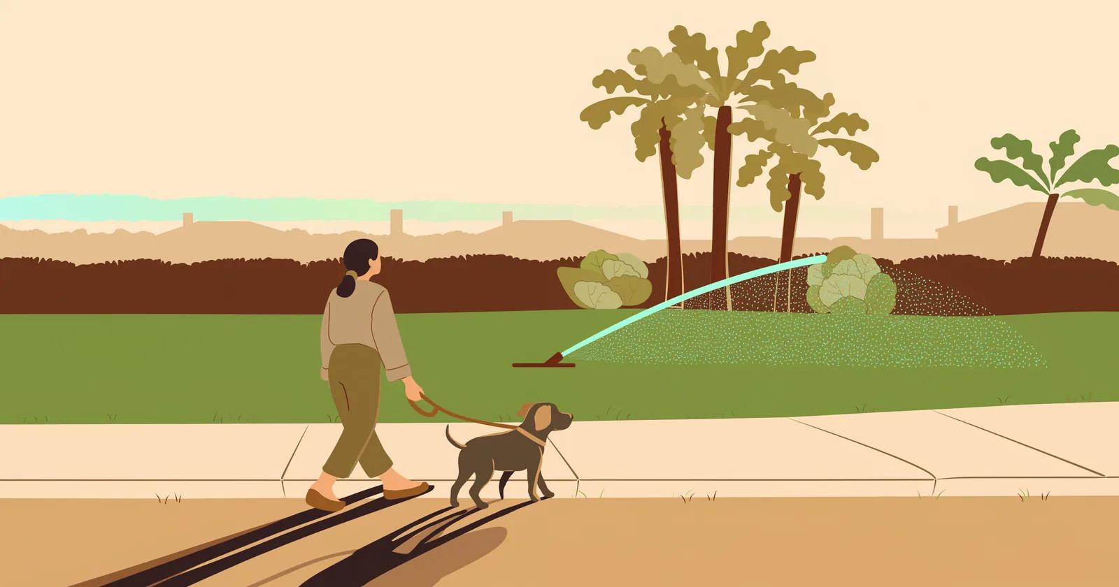 An early-morning summer dog walk in Wesley Chapel, Florida